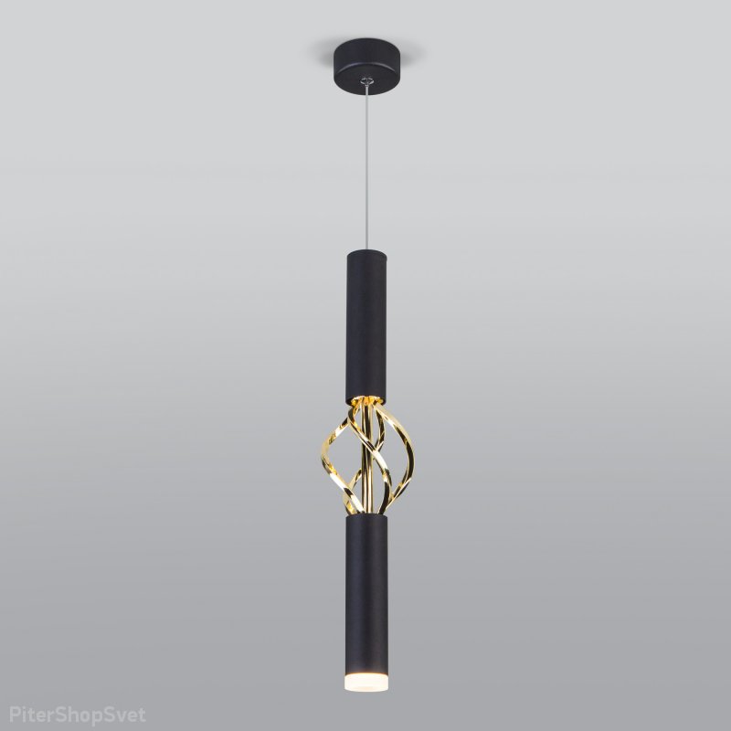 Светодиодный подвесной светильник 8Вт 4200К «Lance» 50191/1 LED черный/золото