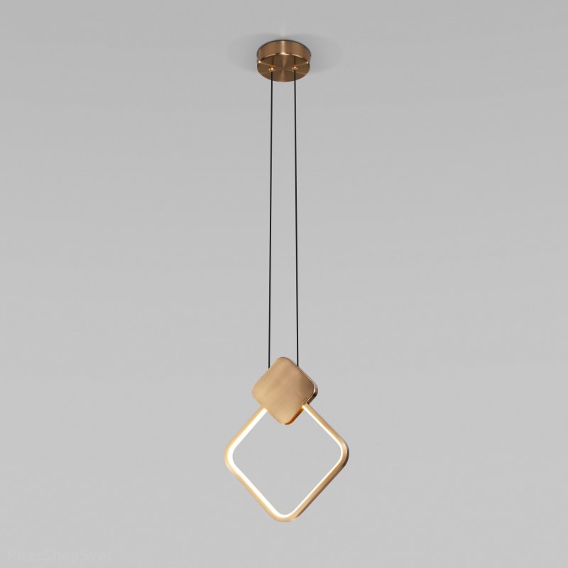 Подвесной светильник квадрат 11В 4200К бронзовый «Style» 50216/1 LED бронза