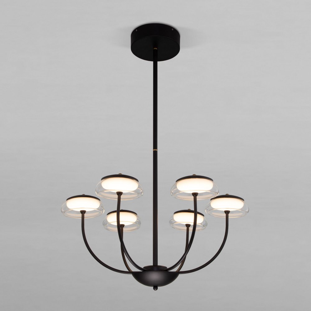 Чёрная люстра на штанге 32Вт 4000К «Fungo» 50388 LED