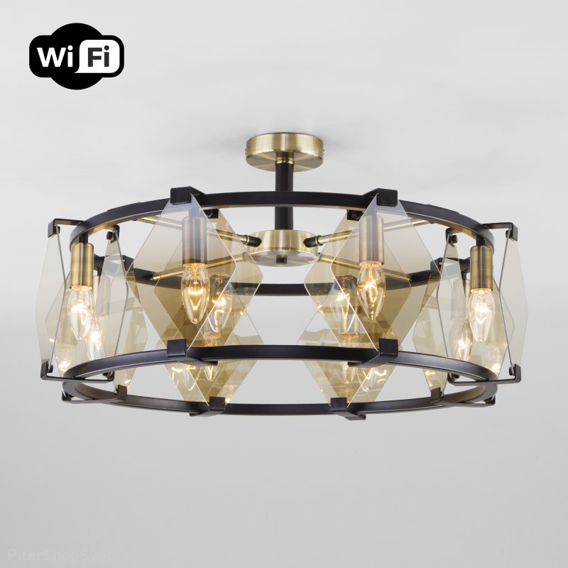 Потолочная люстра с управлением по Wi-Fi «Aragon» 60126/8 черный Smart