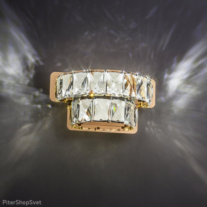 Хрустальное светодиодное бра «Grasia» 90059/2 золото 10W