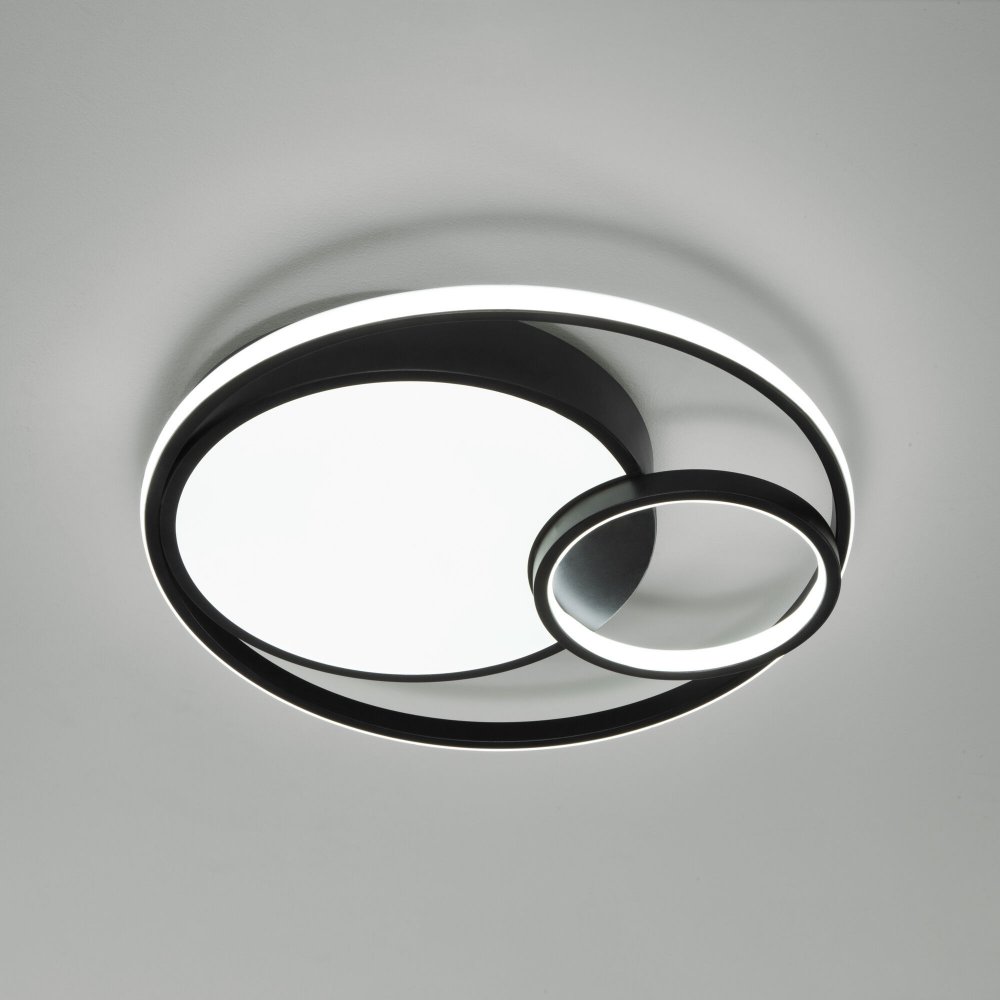 Чёрная потолочная люстра кольца 129Вт с пультом «Jeremy» 90254/1 черный