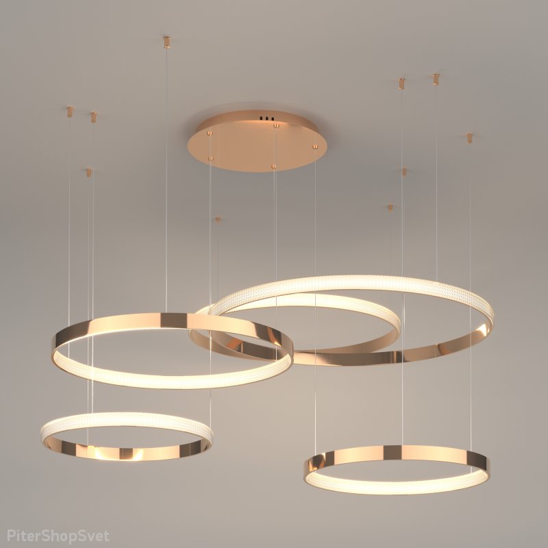 Светодиодная люстра кольца с управлением по Wi-Fi «Smart Posh» 90275/5 медный