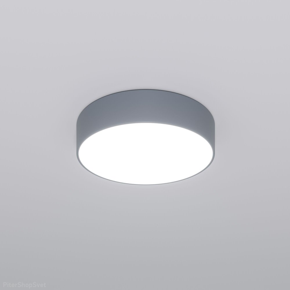 Серый 40см круглый потолочный светильник барабан 50Вт с пультом «Entire» 90318/1 серый