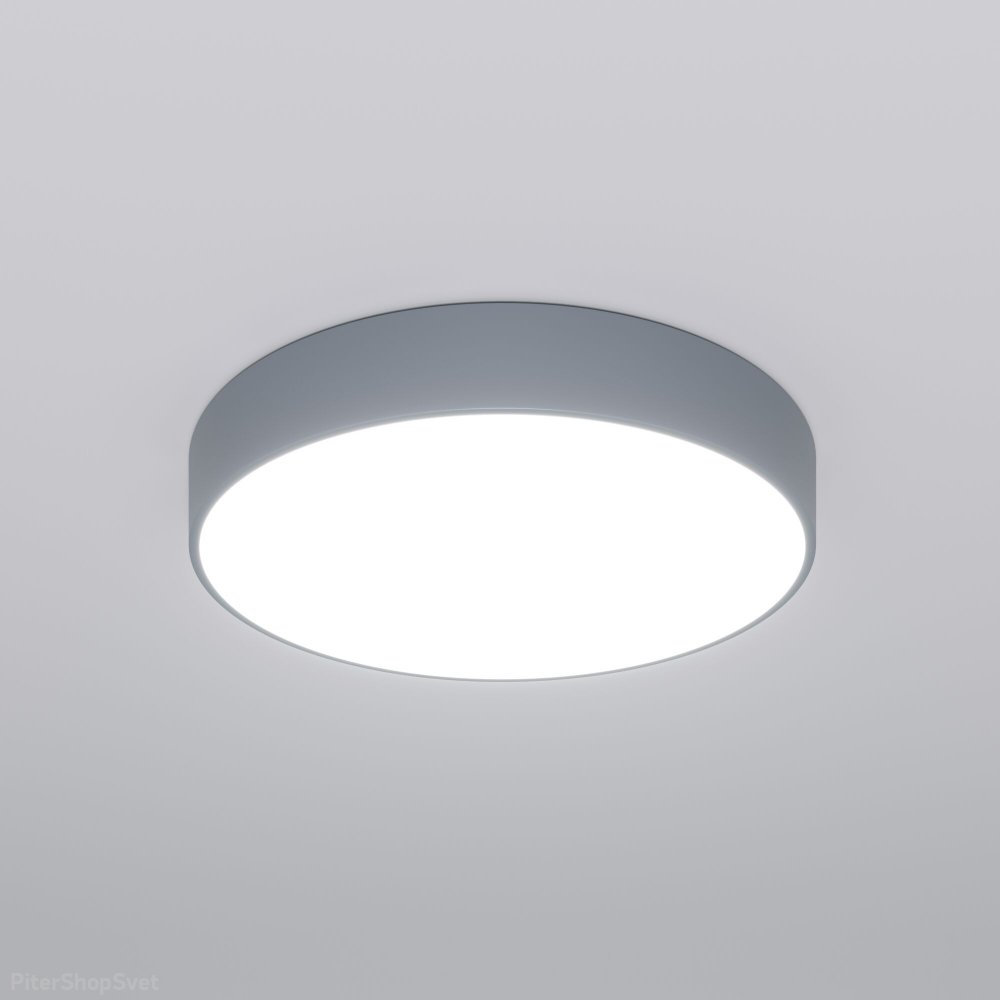 Серый 60см круглый потолочный светильник барабан 110Вт с пультом «Entire» 90319/1 серый