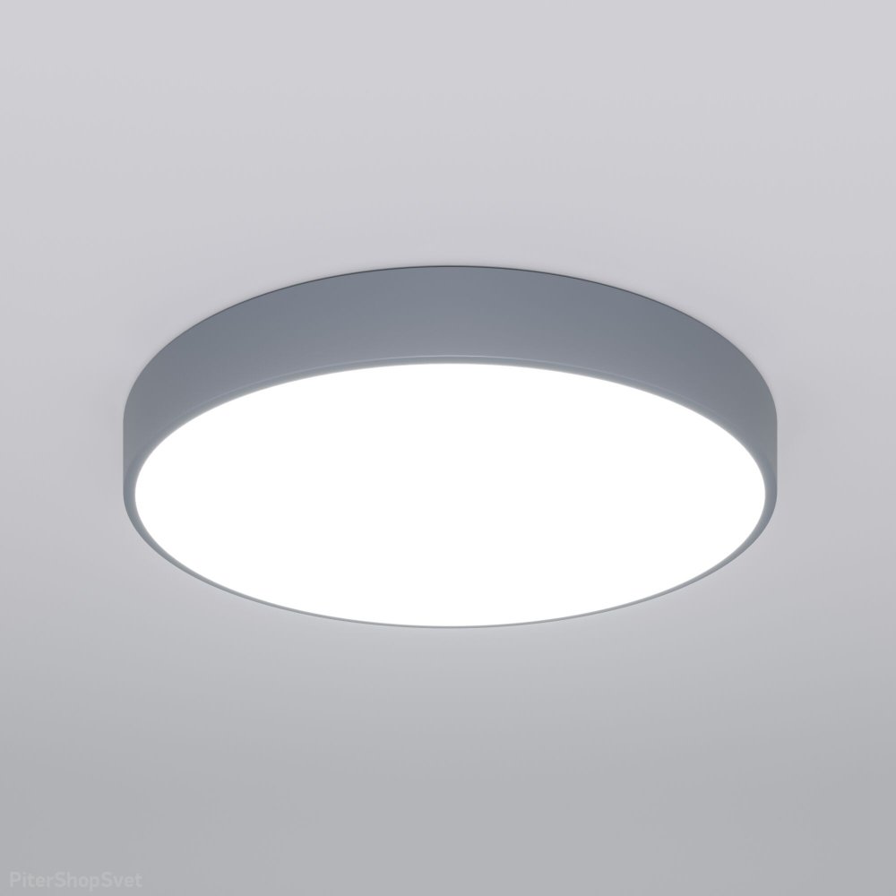 Серый 80см круглый потолочный светильник барабан 152Вт с пультом «Entire» 90320/1 серый
