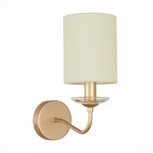 Настенное бра золотого цвета с бежевым абажуром «Rita»