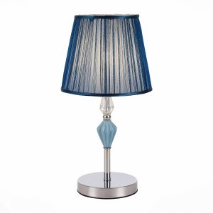 Хромированная настольная лампа с голубым абажуром «BALNEA»