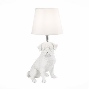 Белая настольная лампа собака мопс «NARNI»