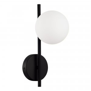 Чёрный настенный светильник с плафоном шар «Enkel»