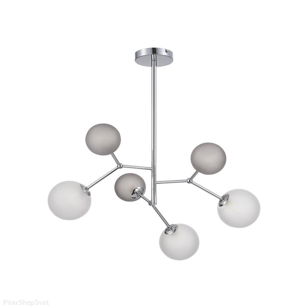 Хромированная люстра-молекула с плафонами шар «Malte» SLE1107-103-06