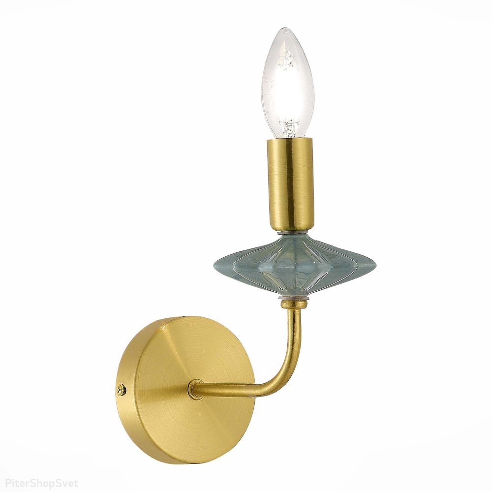 Золотистое настенное бра свеча с керамическим декором «ATTIC» SLE1117-201-01
