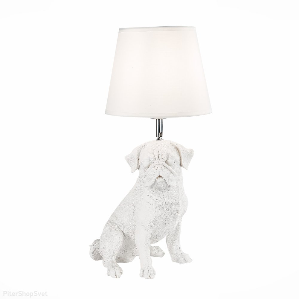 Белая настольная лампа собака мопс «NARNI» SLE115224-01