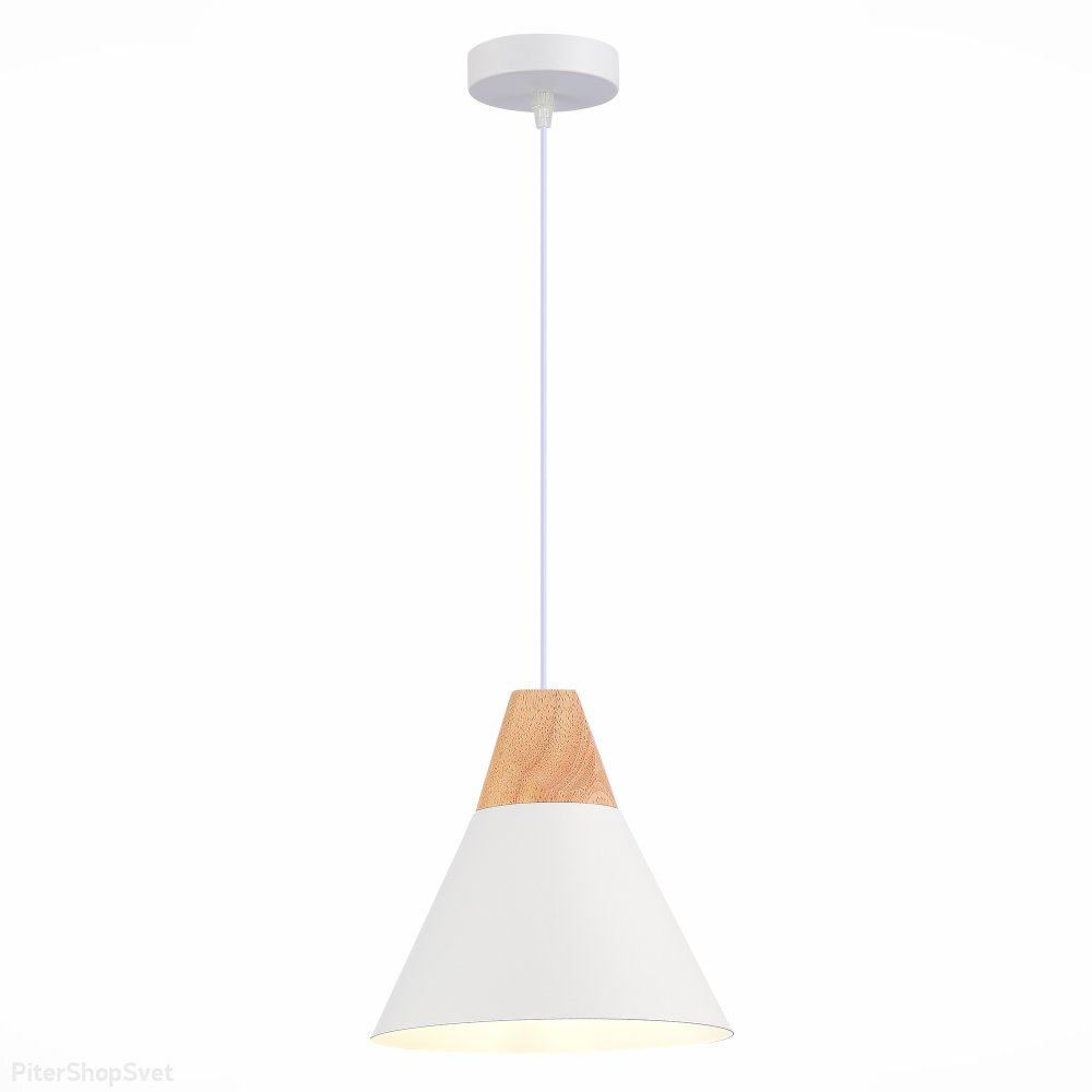 Подвесной светильник конус, белый/светлое дерево «Modica» SLE125103-01
