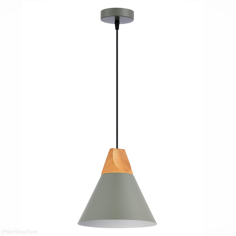 Подвесной светильник конус, серый/светлое дерево «Modica» SLE125113-01