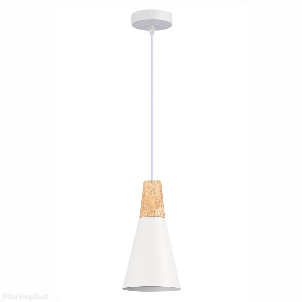 Подвесной светильник конус, белый/светлое дерево «Modica» SLE125153-01