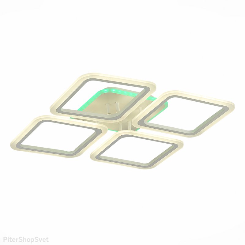 Потолочная люстра квадраты 120Вт с RGB подсветкой и пультом «Qutro» SLE200452-04RGB