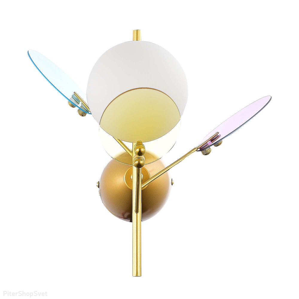 Настенное бра с плафоном шар и стеклянными дисками «Vola» SLE2502-201-01