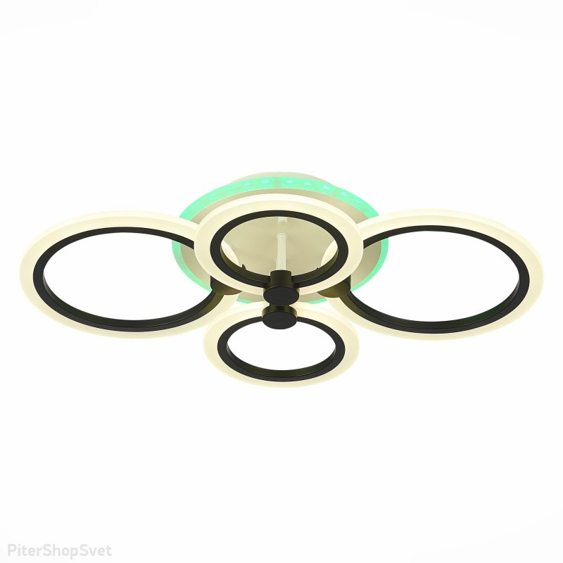 Люстра кольца чёрного цвета 79Вт с пультом и RGB подсветкой «Cerina» SLE500542-04RGB