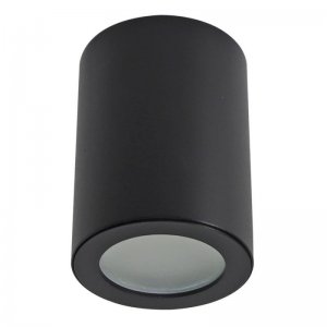 Чёрный накладной потолочный светильник цилиндр IP44 «Sotto»