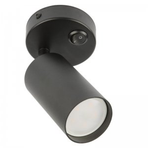Накладной поворотный светильник спот с выключателем, чёрный «Sotto»