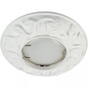 Белый встраиваемый светильник с растительным узором «Arno 101»