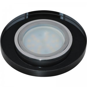 Чёрный круглый встраиваемый светильник «Peonia»
