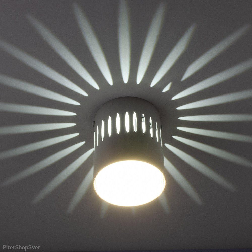 Накладной потолочный светильник цилиндр со световым узором на потолке, белый «Sotto» DLC-S619 GX53 White