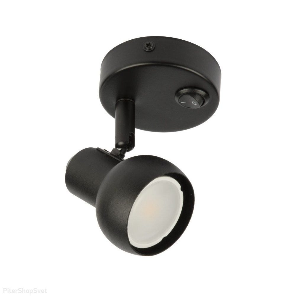 Накладной поворотный светильник спот с выключателем, чёрный «Sotto» DLC-S621 GU10/B BLACK