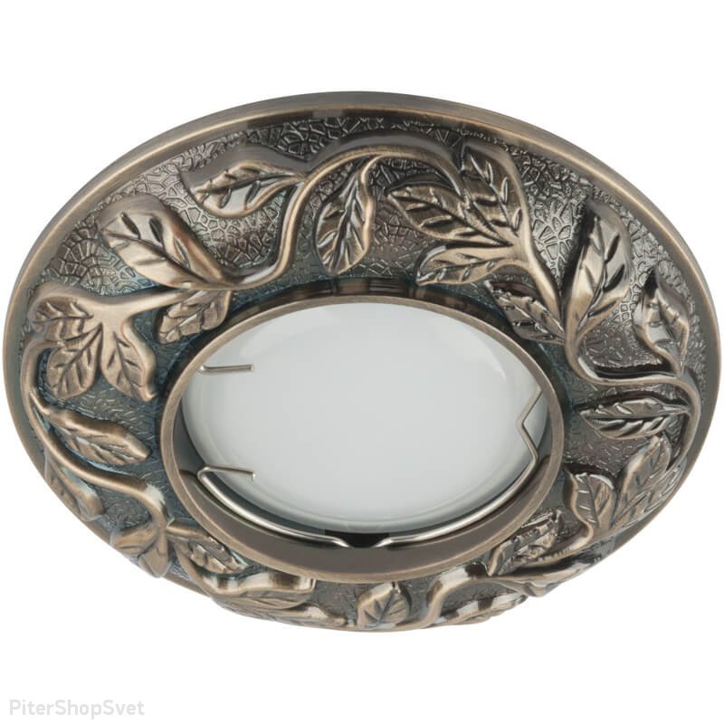 Встраиваемый светильник бронзового цвета с растительным узором «Arno 101» DLS-A101-2001