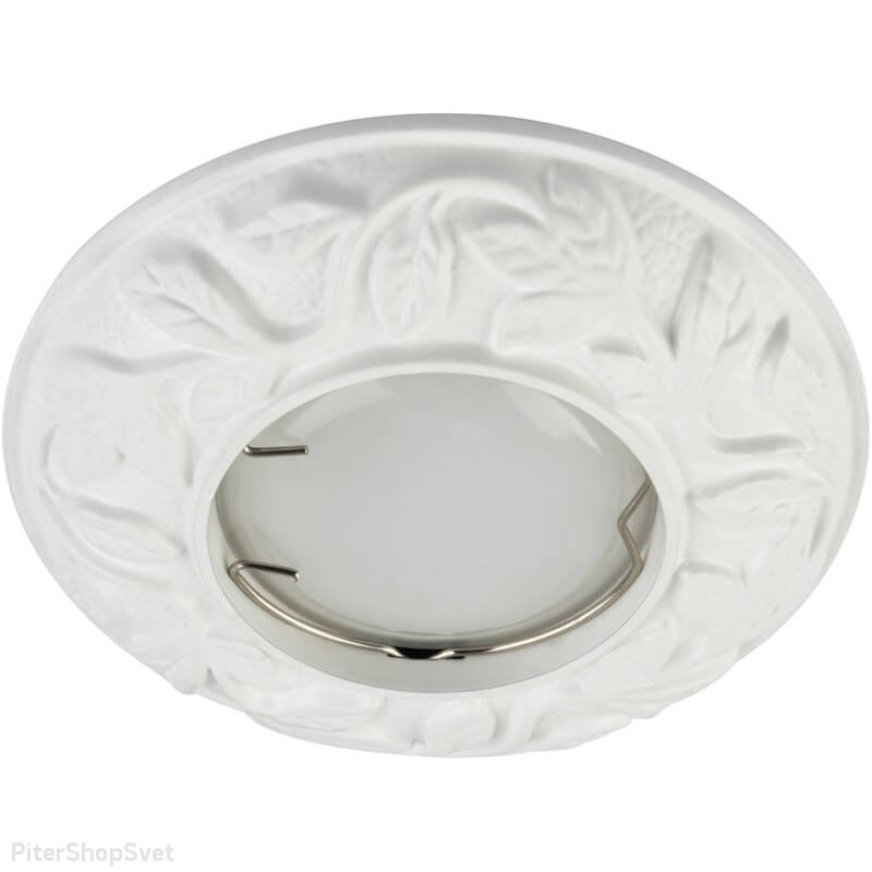 Белый встраиваемый светильник с растительным узором «Arno 101» DLS-A101-2003