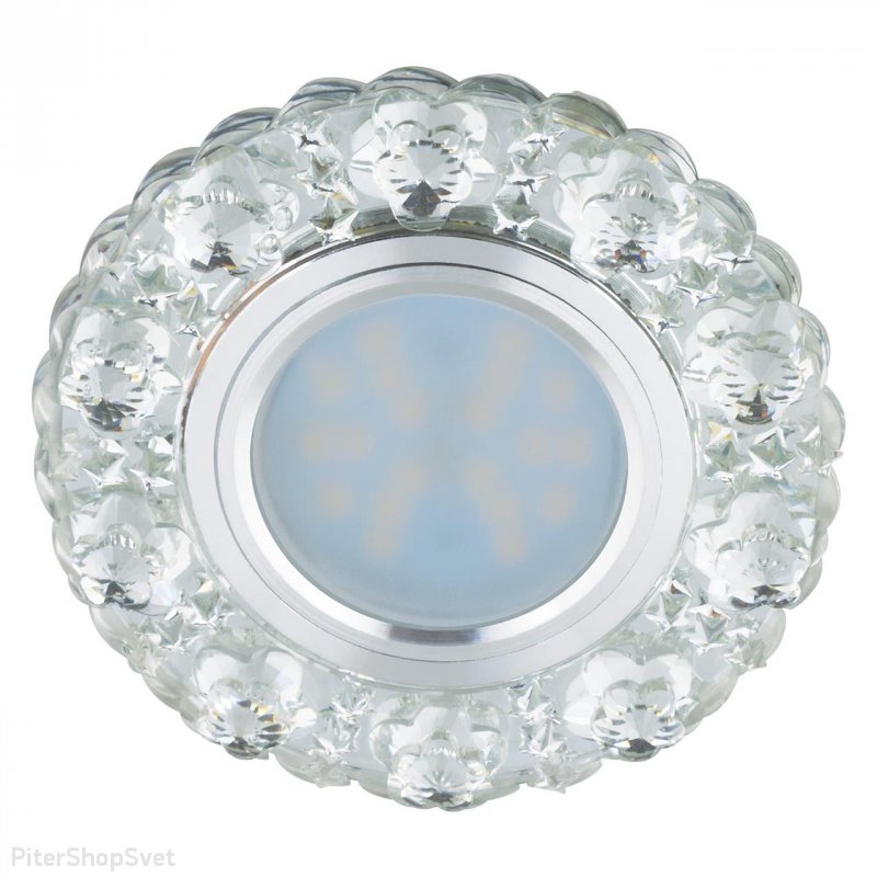 Встраиваемый светильник с LED подсветкой «Luciole L129» DLS-L129 GU5.3 Chrome/Clear