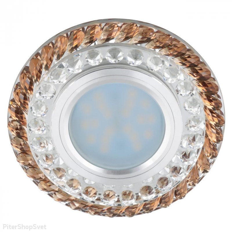 Встраиваемый светильник с LED подсветкой «Luciole L132» DLS-L132 GU5.3 Chrome/Brown