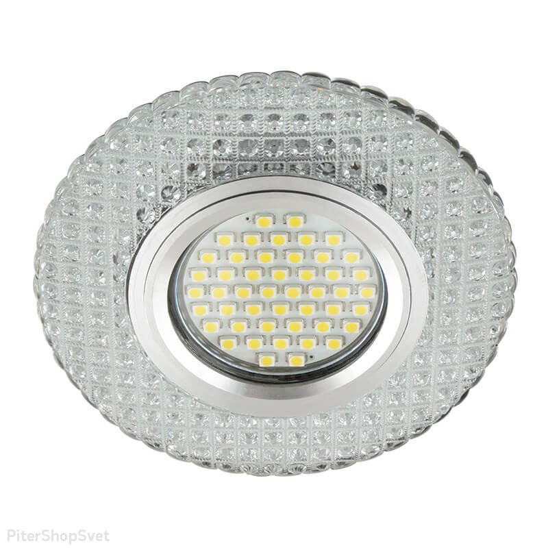 Встраиваемый светильник с LED подсветкой «Luciole 135» DLS-L135 Gu5.3 Glassy/Clear