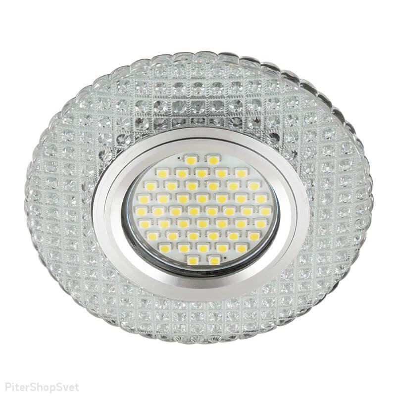 Встраиваемый светильник с LED подсветкой «Luciole 135» DLS-L135 Gu5.3 Glassy/Clear