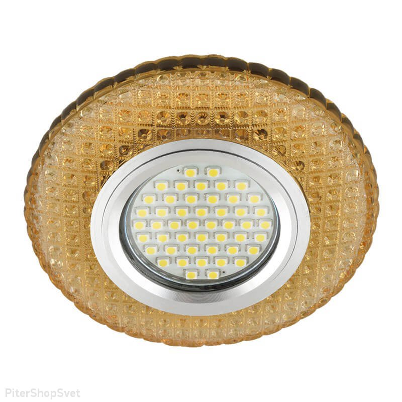 Встраиваемый светильник с LED подсветкой «Luciole 135» DLS-L135 Gu5.3 Glassy/Gold