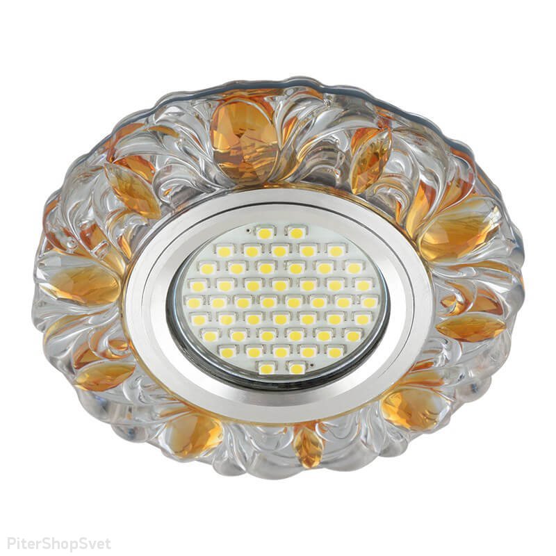 Встраиваемый светильник с LED подсветкой «Luciole 136» DLS-L136 Gu5.3 Glassy/Gold