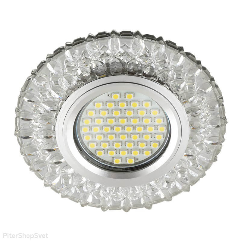 Встраиваемый светильник с LED подсветкой «Luciole 138» DLS-L138 Gu5.3 Glassy/Clear
