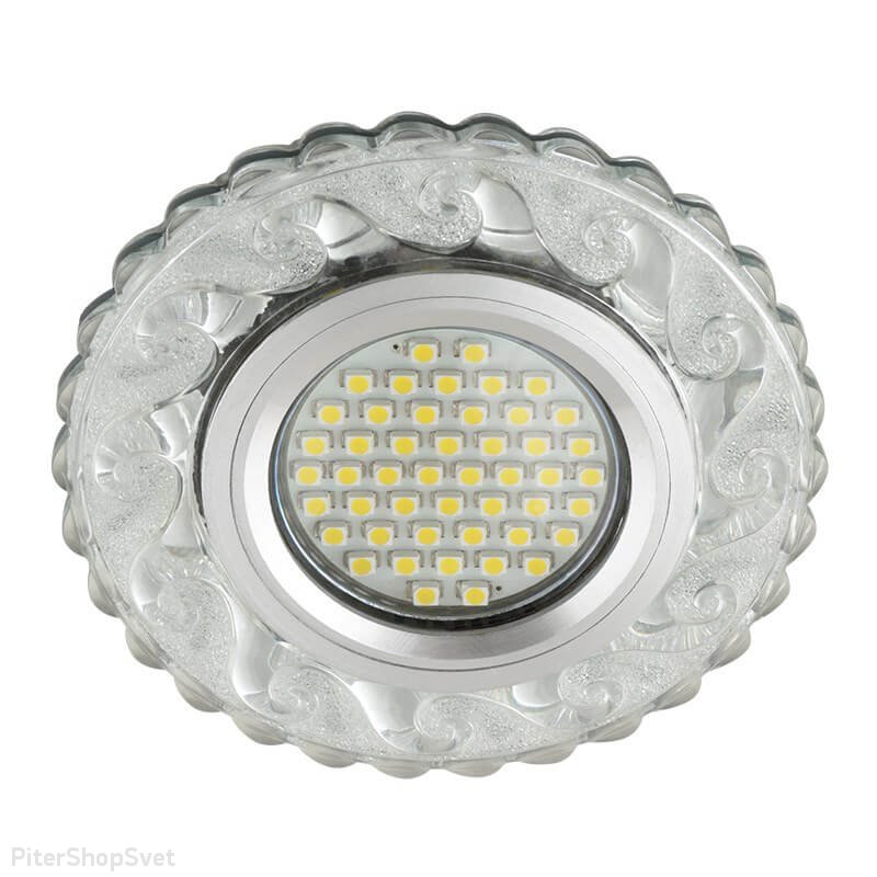 Встраиваемый светильник с LED подсветкой «Luciole 139» DLS-L139 Gu5.3 Glassy/Clear