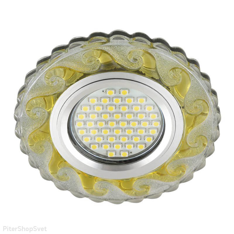 Встраиваемый светильник с LED подсветкой «Luciole 139» DLS-L139 Gu5.3 Glassy/Gold