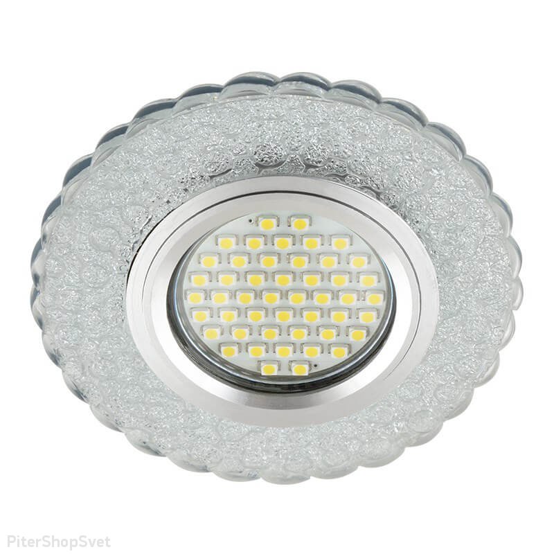 Встраиваемый светильник с LED подсветкой «Luciole 140» DLS-L140 Gu5.3 Glassy/Clear