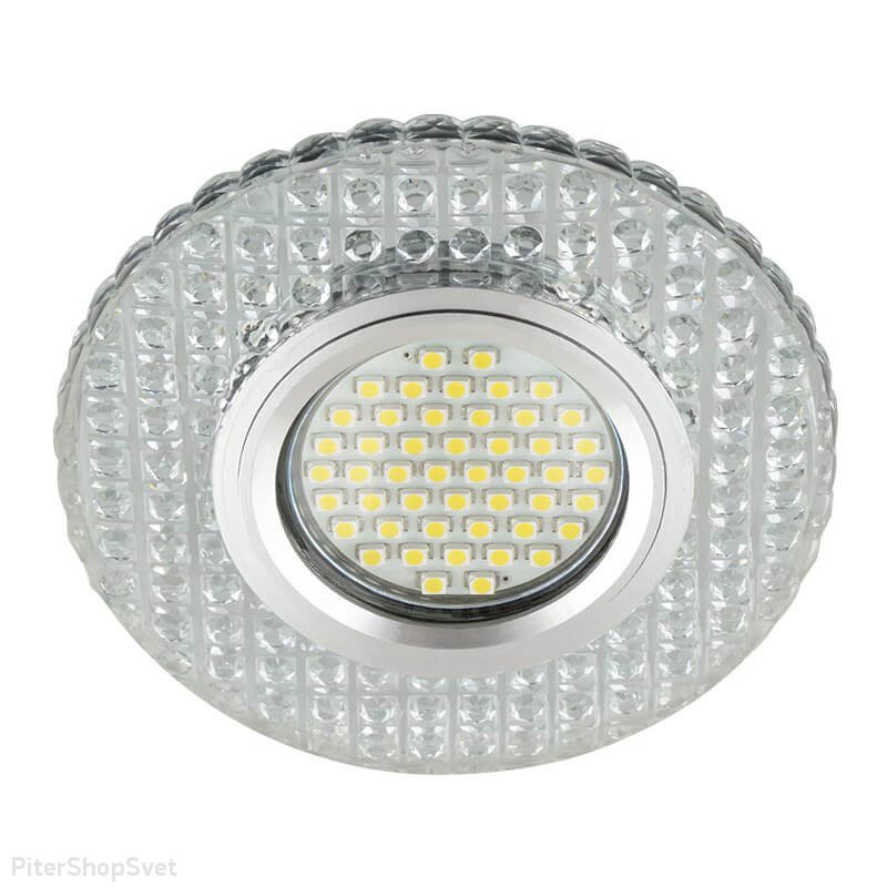 Встраиваемый светильник с LED подсветкой «Luciole 143» DLS-L143 Gu5.3 Glassy/Clear