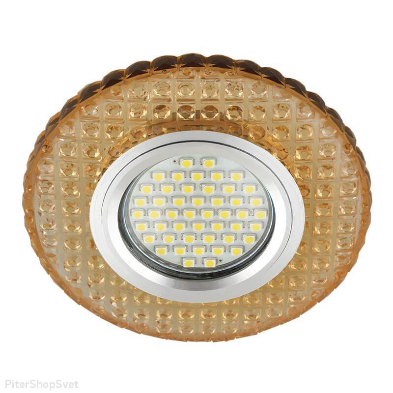 Встраиваемый светильник с LED подсветкой «Luciole 143» DLS-L143 Gu5.3 Glassy/Gold