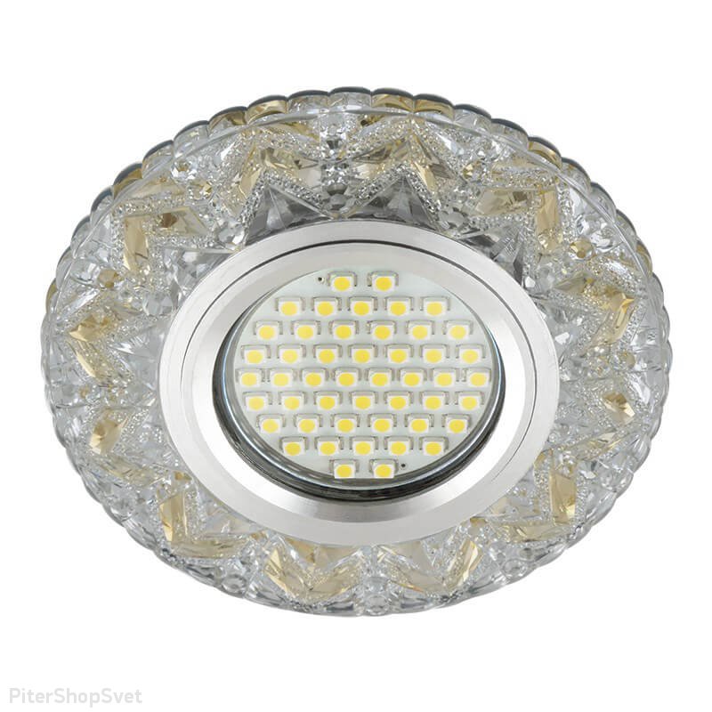 Встраиваемый светильник с LED подсветкой «Luciole 146» DLS-L146 Gu5.3 Glassy/Gold