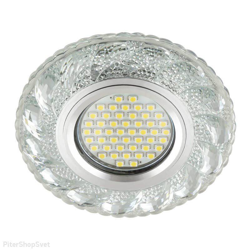 Встраиваемый светильник с подсветкой «Luciole 147» DLS-L147 Gu5.3 Glassy/Clear