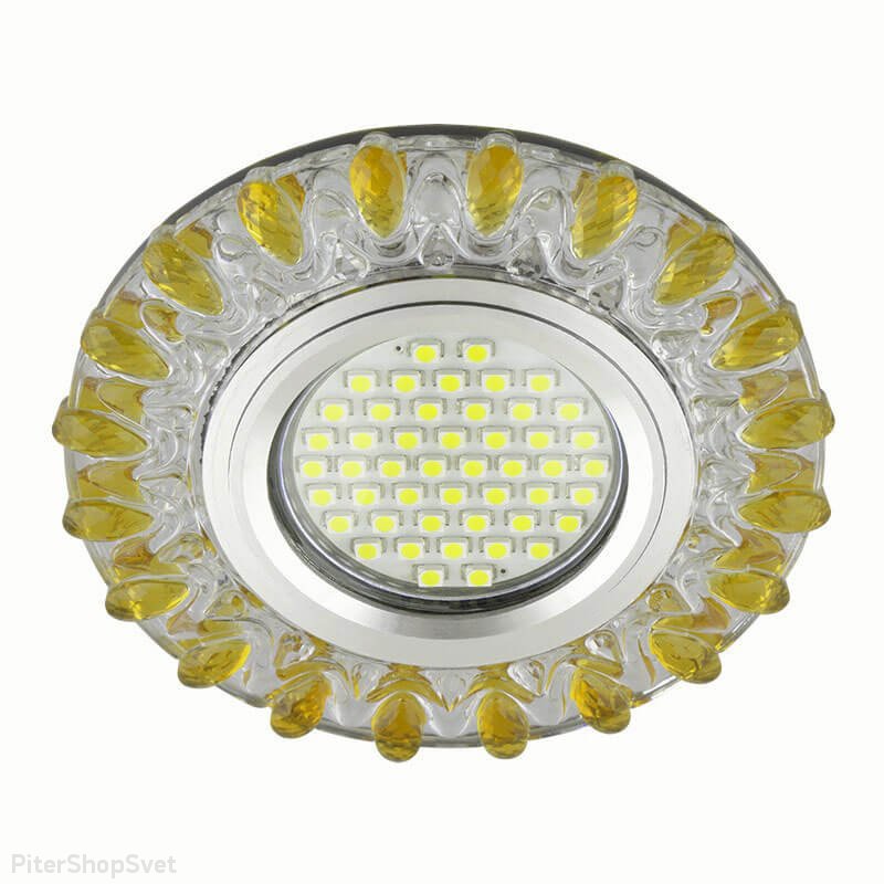 Встраиваемый светильник с LED подсветкой «Luciole 148» DLS-L148 Gu5.3 Glassy/Gold