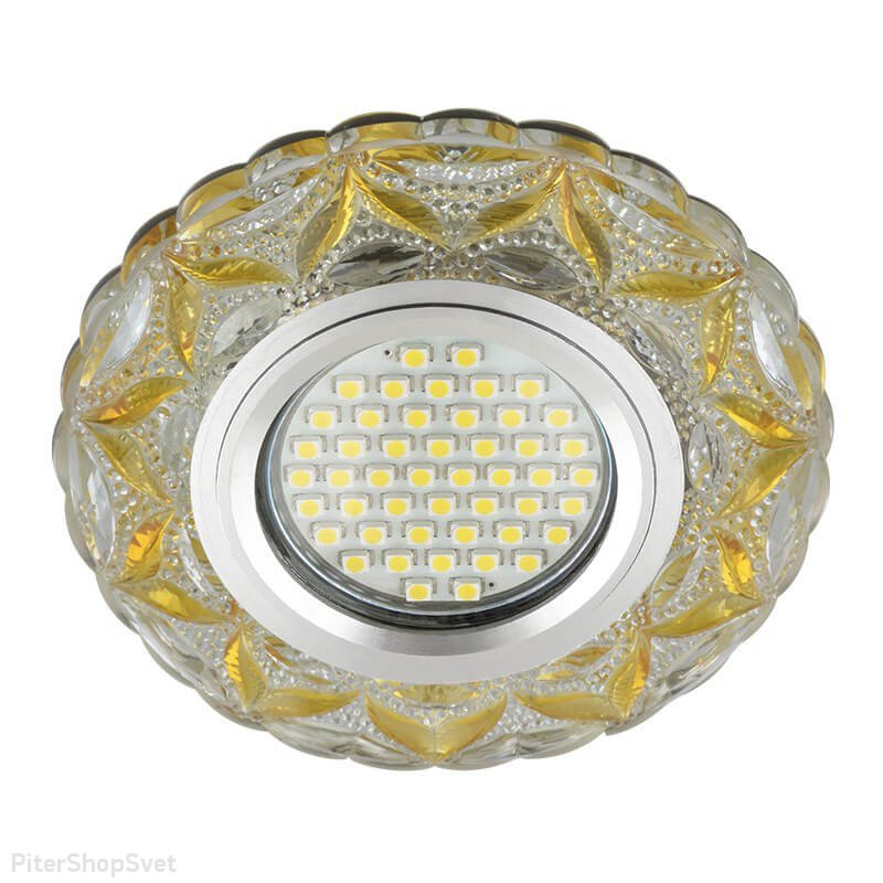Встраиваемый светильник с LED подсветкой «Luciole 149» DLS-L149 Gu5.3 Glassy/Light Gold