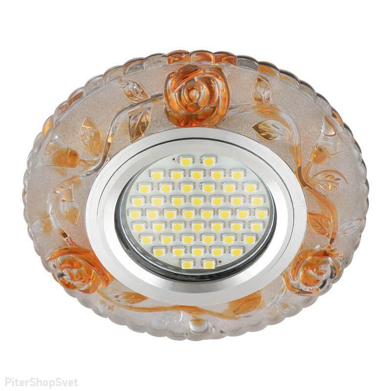 Встраиваемый светильник с LED подсветкой «Luciole 150» DLS-L150 Gu5.3 Glassy/Gold