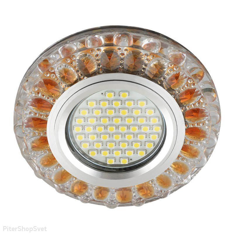 Встраиваемый светильник с подсветкой «Luciole 151» DLS-L151 Gu5.3 Glassy/Gold