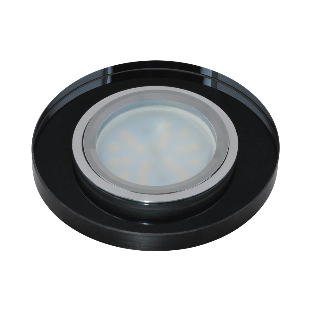 Чёрный круглый встраиваемый светильник «Peonia» DLS-P106 GU5.3 CHROME/BLACK